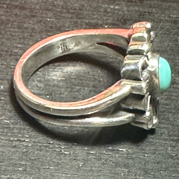 Rare & Retired James Avery ring turquoise sterling silver De Flores 7 - Picture 3 of 6